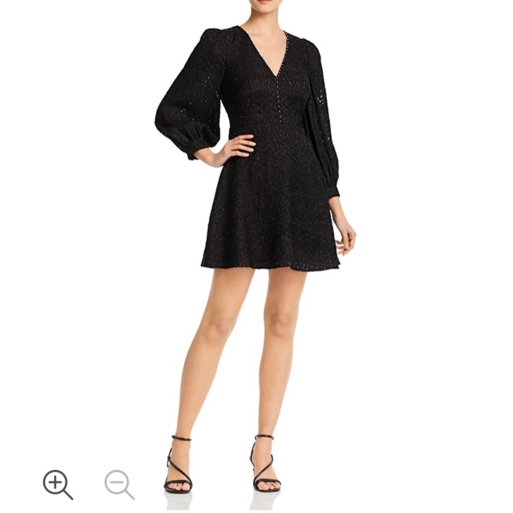 Joie Breena Metallic Detail Long Sleeve Minidress